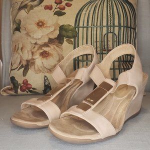 Cream Wedge Sandals